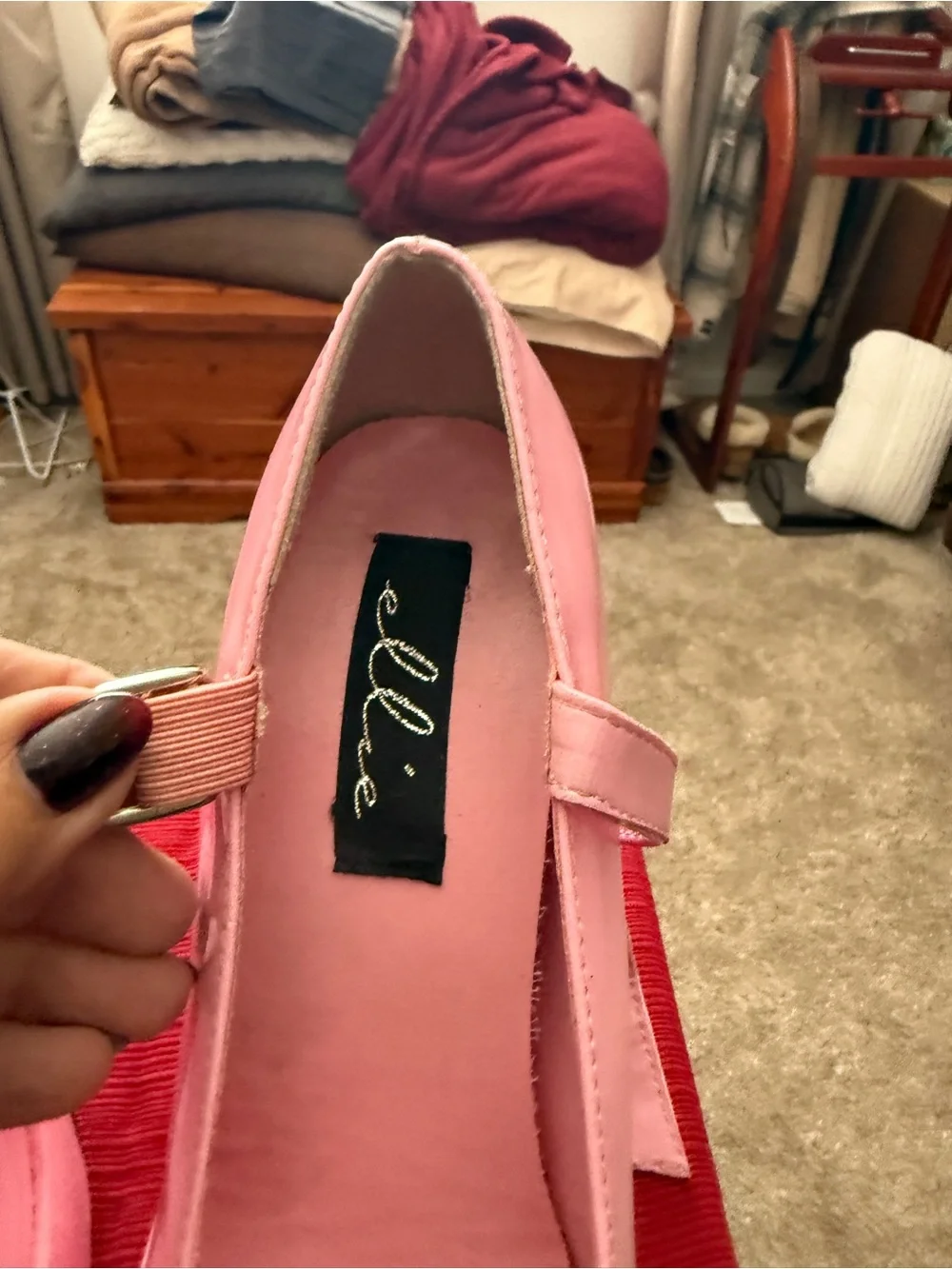 Ellie Pink Platform Mary Jane Heels with Ankle Strap